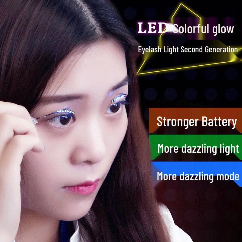 LED Leuchtende Blinkende Wimpern: Sechs-Modus Nachtlicht Falsche Wimpern - Halloween Nicht-Verpflanzungsstil