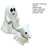 Halloween Ghost Walking Dog Statue Spooky for Halloween Home Tabletop Ghost Dog Figurine Garden Decor