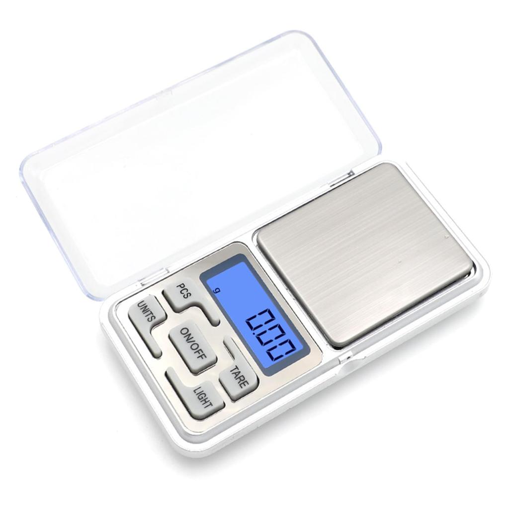 Pocket Digital Scale, 0.01g-500g Precision, Portable Weighing Scale, Professional Grade Electronic Balance with English Buttons and Instruction