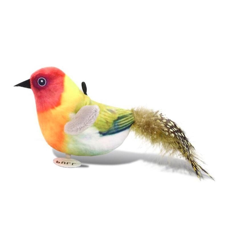 Interaction Cats Toy Set with Electronic Chirping Bird Sound Catmint Cats Feathered Brid for Indoor Cats Exercise Playsets