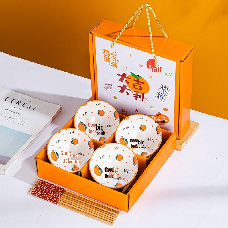 

Auspicious Ceramic Bowl & Chopsticks Gift Set