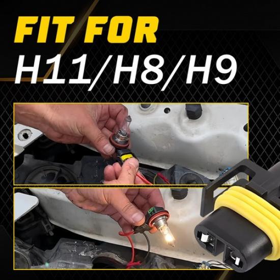 Wire Pigtail H11 Female S Two Harness Head Light Low Beam Socket Connector Plug