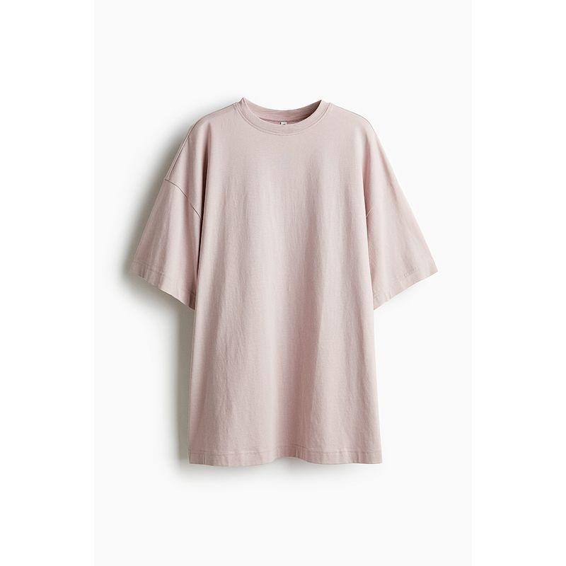 

Женская футболка HM Осенняя мода Повседневный Рифленый вырез Большой силуэт Короткий рукав Топы 1137208