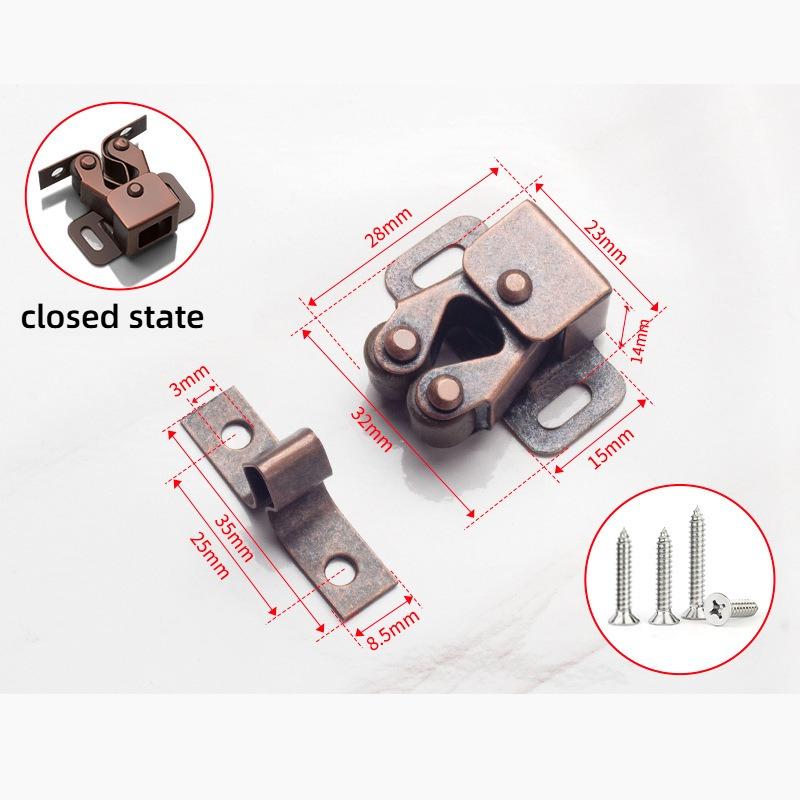 Press The Home Wardrobe Door Buckle Touch The Bead Magnetic Dual Wheel Spring Fixed Lock Buckle Low Foot Cabinet Door Buckle