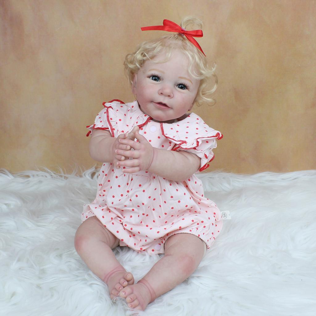 BZDOLL 55CM 3D-Paint Skin Soft Silicone Reborn Baby Doll Toy For Girl Lifelike Princess Toddler Lisa Bebe Dress Up Boneca Gift