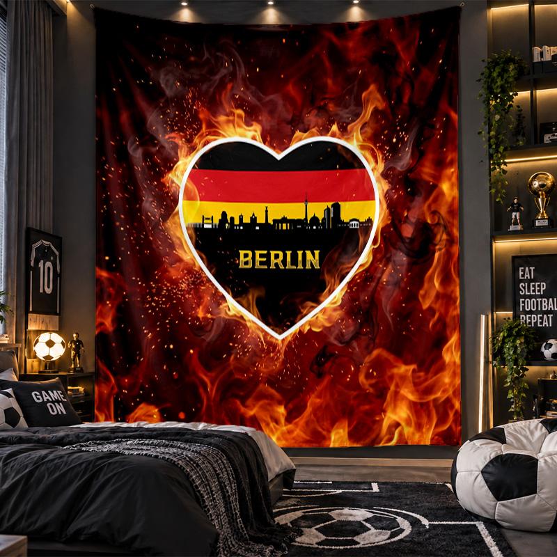 Wandbehang Teppich Deutschland Fußball Druck Stoff für Wohnzimmer Schlafzimmer Heimdekoration