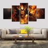 5 Panels Canvas Wall Arts Game Poster Painting DotA 2 Fire Heroes Picture Print Home Decor Living Room Wallpaper Artwork Mural