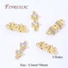 18K Gold Plated 2/3 Holes Spacer Bar,Brass with Zircon Beads Separators,Spacers For Bead DIY Jewelry Making Supplies Accessories