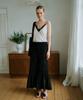GREENBUTTER Shirring Long Skirt (Black)