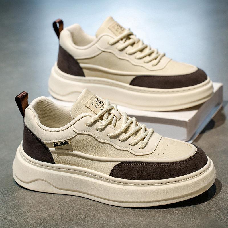 Shoes New Spring Leather Platform Casual Board Shoes High-end Sports Shoes