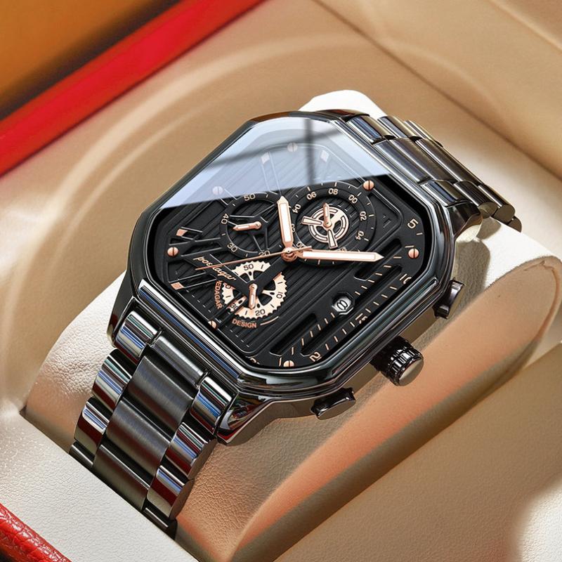 

Водонепроницаемые, многофункциональные, модные кварцевые мужские часы со стальным ремешком