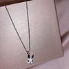 Ins Minimalist Female Collares Chain  Sterling Silver Animal Rabbit Pendant Necklace For Women 45cm Chain Choker  Gift