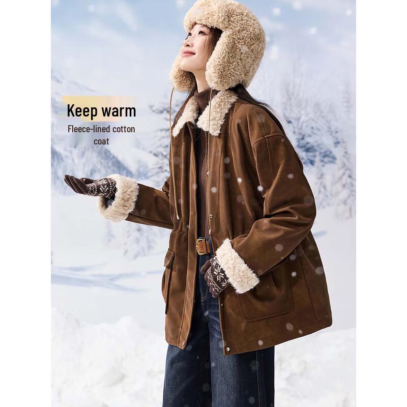 Mohan Yimei Retro Waisted Plush Parka M