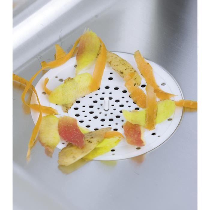 WENKO Filtre Évier Silicone, Filtre Douche Pour Retenir Cheveux Et Résidus, Silicone, Ø 12 X 0,3 Cm, Blanc