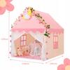 Children's Tent House Castle Palace For Room Garden House + Pink LED Lights