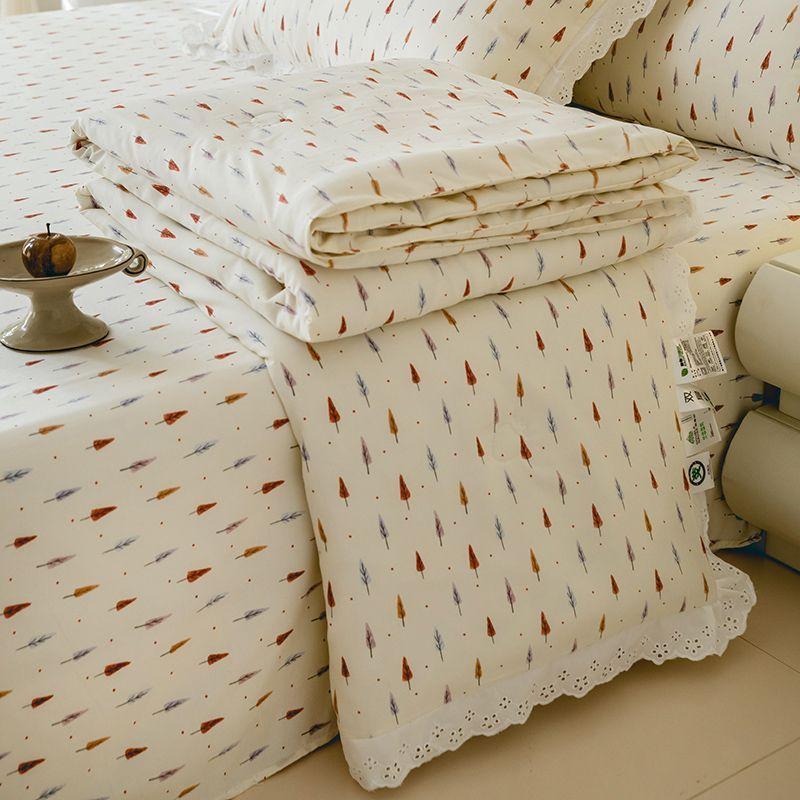 Summer Ruffled Luxury Style Summer Quilt Summer Cool Quilt Double Layer Gauze Machine Washable Single Twin Dormitory Air-Conditioning Quilt