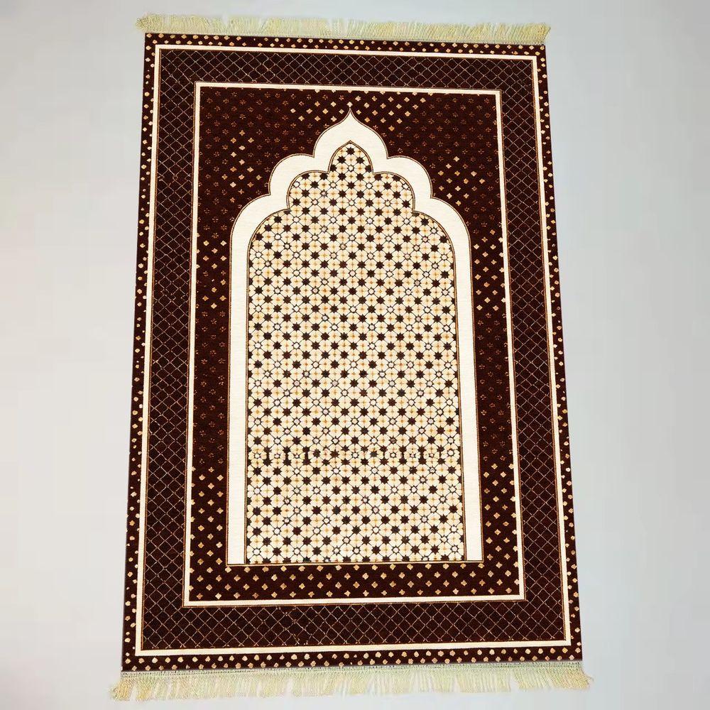 Elegante Oranje Arabische Gebedskleed Islamitische Kalligrafie Bloemenmat voor Aanbidding 60x120cm 24x47inch