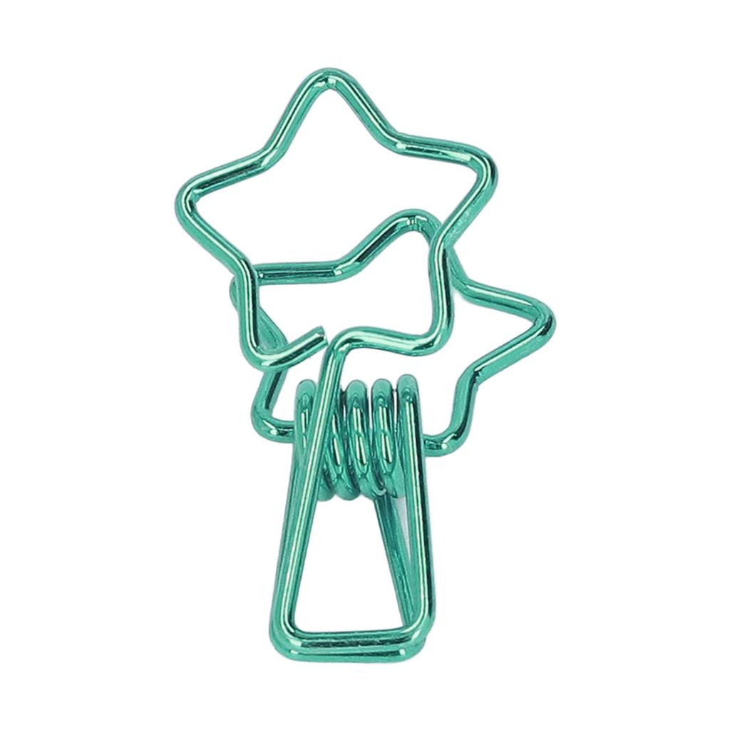 100pcs Star   Clips for Student Cute Cartoon Strong Clamping Force Sturdy Metal Paper Clamps for Account Tickets