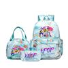Demon Hunters Three-Piece Children'S School Bag Large Capacity 3D Digital Color Printing Kindergarten School Bag Meal Bag Pencil Bag