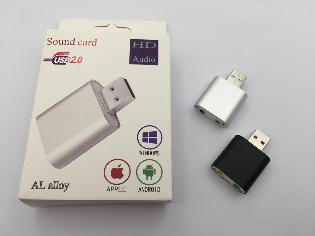 USB 7.1 Soundkarte aus Aluminiumlegierung für Audio-Listening und Live-Anrufe