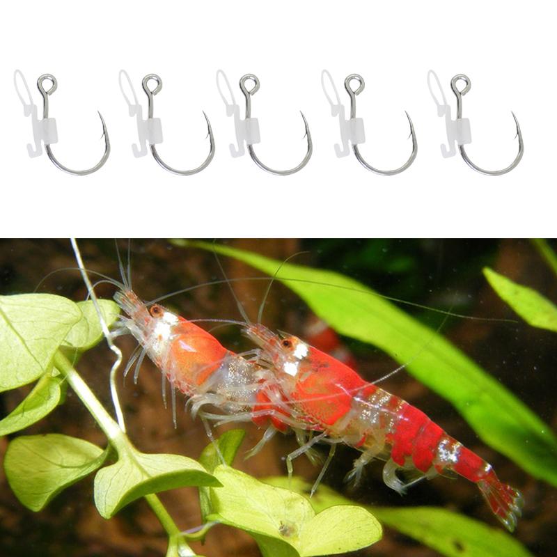 5/10Pcs Luminous Live Shrimp Fixing Hook Metal Barbed Freshwater Saltwater Catfish Bass Fishing Hook Fishing Accessories