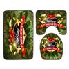 Christmas Shower Curtain Floor Mat Combination Four-Piece Set Bathroom Toilet Carpet Shower Room Mat Foot Mat