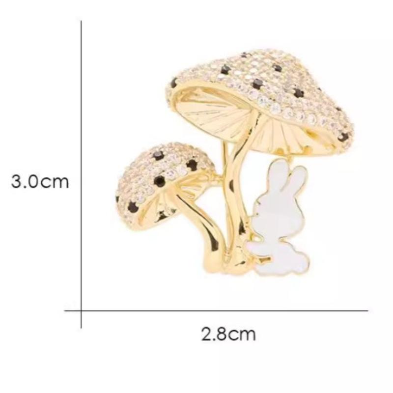 Exquisite Mushroom Rabbit Brooch for Women Men Fashion Mushroom Rabbit Brooches Pins Jewelry Accessories Party Gifts