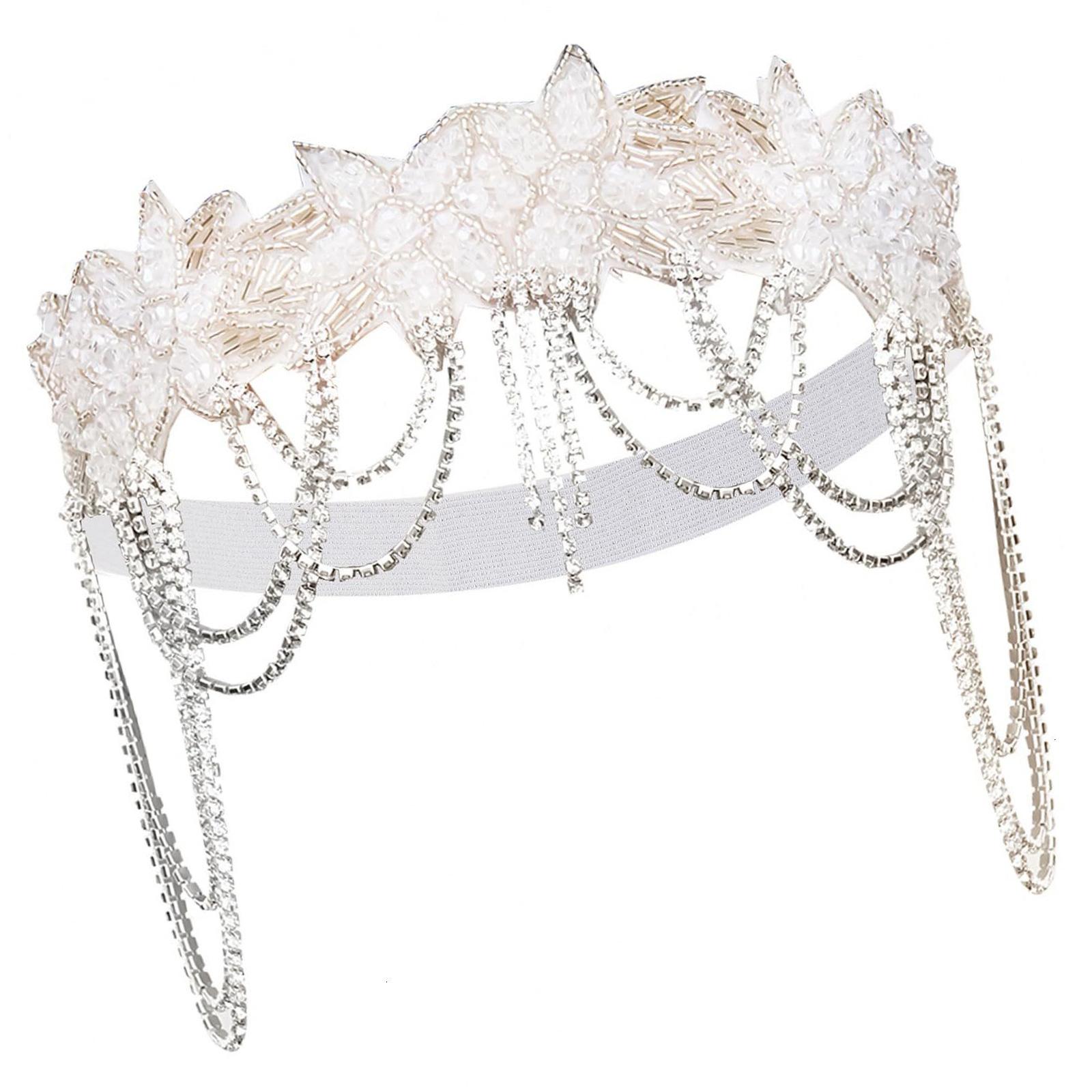 Fashion Crystal Headband for Women Girl Elegant Ethnic Flower Hairband Wedding Hairband Masquerades Headpiece Party Props