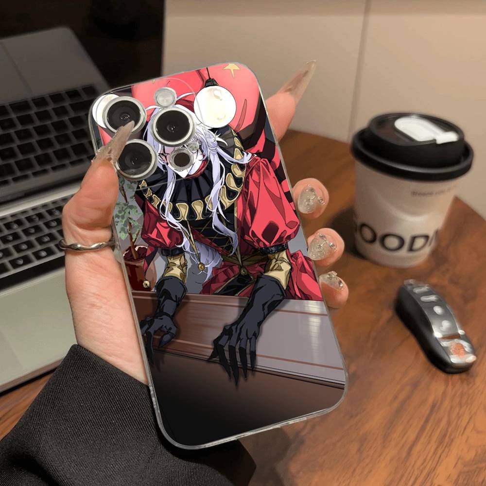 Anime The Freak Circus Pierrot Transparent Phone Case For IPhone 16 15 14 13 12 11 Pro Max Plus Soft Cover