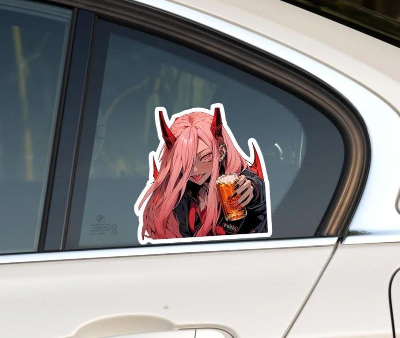 Anime Car Sticker Vinyl Decal Waterproof for Car Window Bumper Motorcycle Helmet  Style Scratch Resistant Exterior Decor