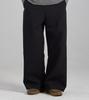 Beoteunseoul Side Cut Relaxed Elastic Waist Pants (Black)