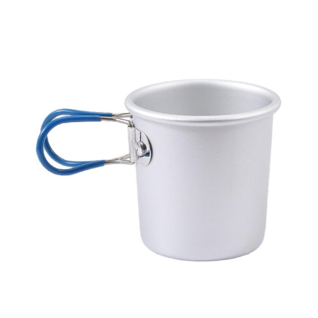 Aluminum Alloy Drink Cup Camping Picnics Coffee Mug Tableware with Folding Handle Travel Cup Cooking Equipment Enduring