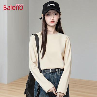 Baleno Women's Pure Cotton Long Sleeve Round Neck Loose T-Shirt