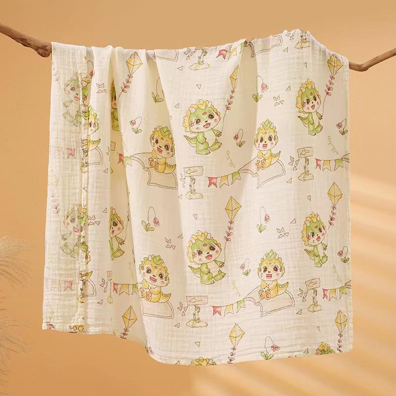 

Хлопковое марлевое пеленальное одеяло для новорожденных - однослойное детское полотенце 110 x 110 cm