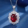 Jewelry Copper Bottom Gold-Plated Simulation Red Corundum Retro Suit Female Main Stone 10 * 14-8 * 10