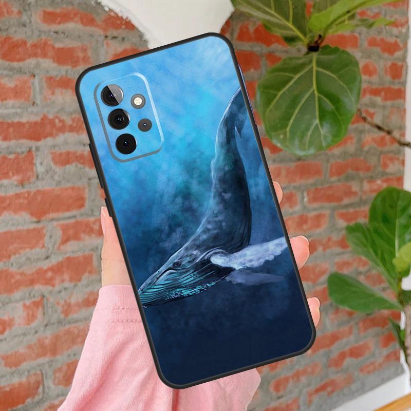 Beautiful Blue Whale Painting Cover For Samsung Galaxy A55 A35 A25 A15 A52 A32 A12 A14 A34 A54 A51 A71 A13 A33 A53 Case