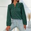 Woman Clothing Fashion Casual Tops Shirts Fashionable and Casual Temperament Fall and Winter Women's Long-sleeved V-word Open Collar Hot Gold Shirt
