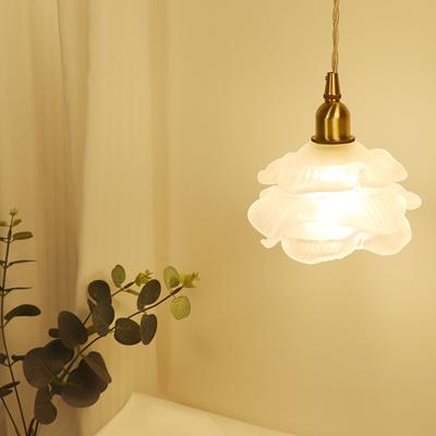 Retro Luksusowa Lampa Wisząca z Różowego Szkła Cała Miedziana Salon Tło Sypialnia Gabinet Żyrandole Jadalnia Bar Światła LED