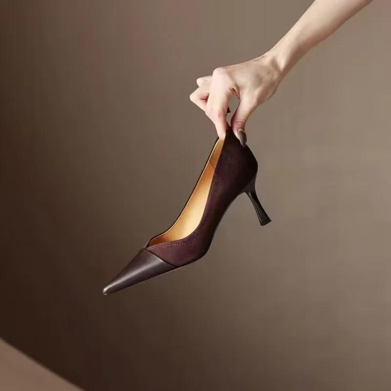 Fashion Pointed Toe High Heels Slip-on Commute Female Shoes Classic Black Dress Shoes Comfortable Shallow Women's Pumps