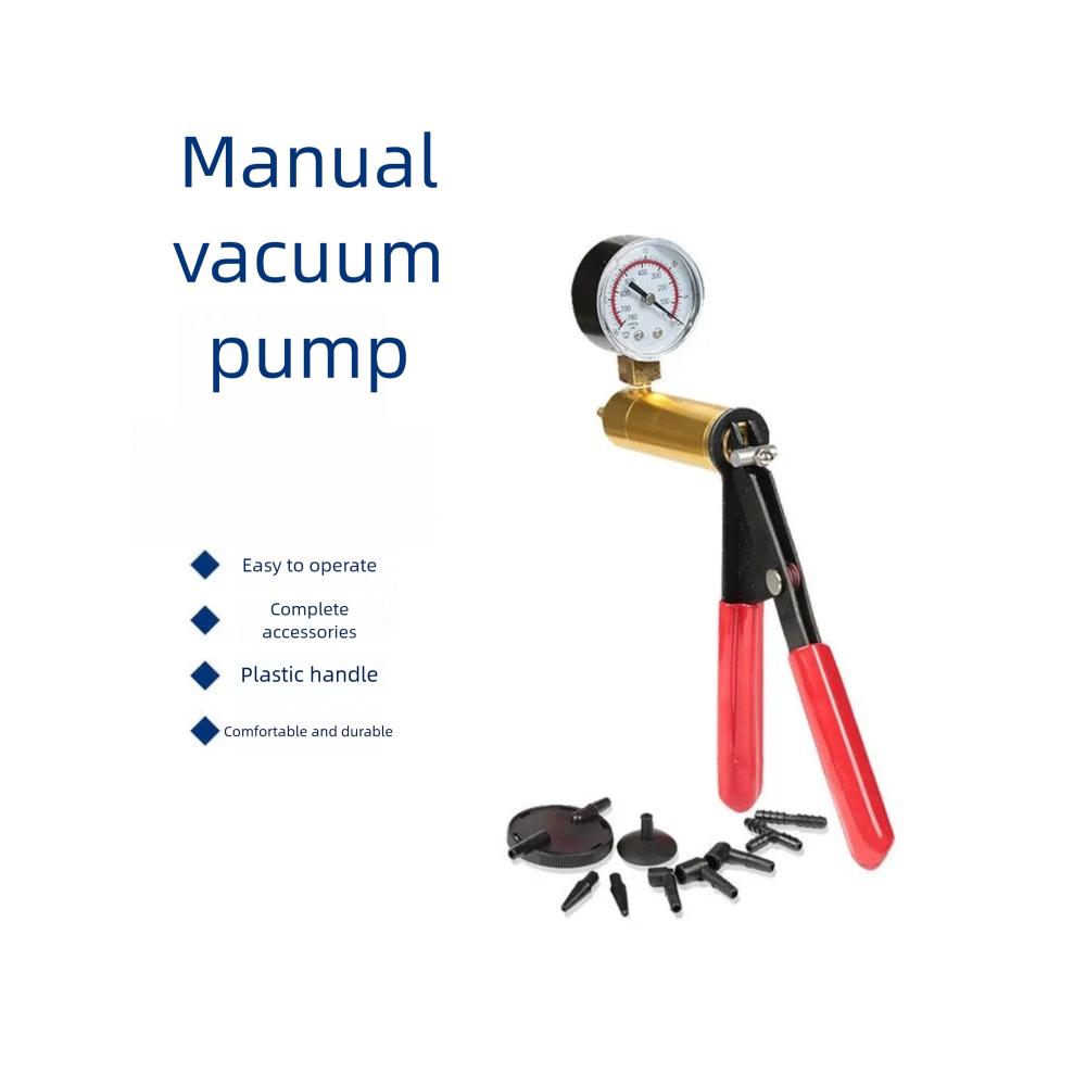 Manual Brake Bleeder Vacuum Pump Kit Automotive Fluid Tester with Gauge Adapters 2 In 1 Handheld Pistol Test Tool for Car Truck