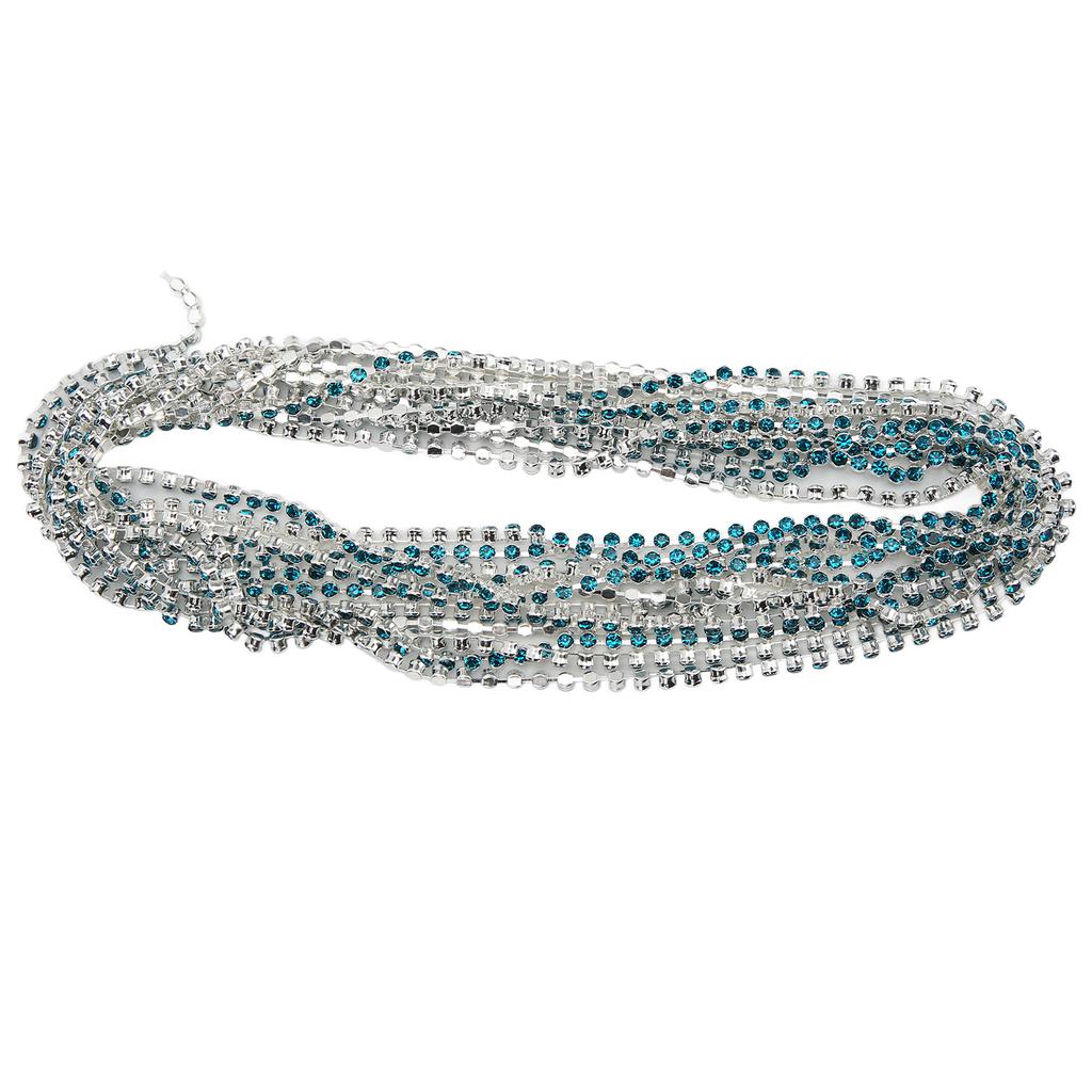 5 Yards Rhinestone Chain Strong Practicability Shiny Colorful Round Rhinestone Claw Chain for DIY Garment Decoration