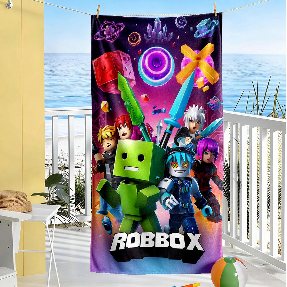 Roblox Beach Towel High Absorbency & Quick-Dry Comfortable Lightweight Portable for Swimming,Beach,Camping, Travel, Beach Accessories,Gym