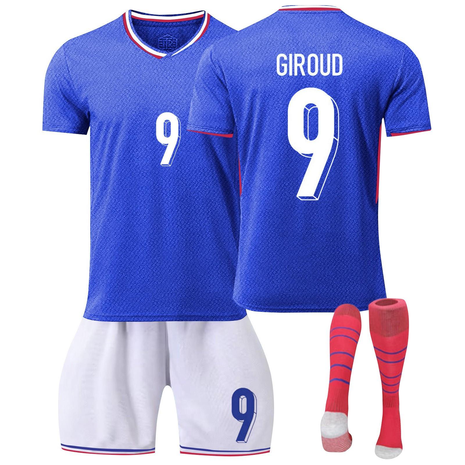 

2425Франция, комплект футболок для домашнего футбола, шорты и носки, новый сезон, шорты и носки, комплект размеров для взрослых и детей 28