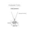 925 Sterling Silver Full Diamond Little Elephant Pendant Necklace for Women