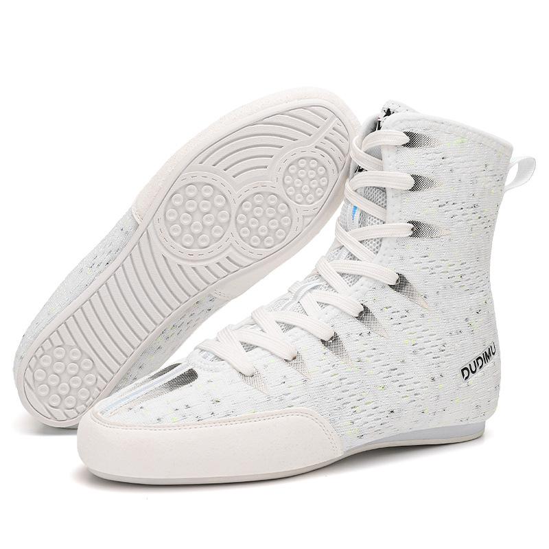 

V63 High Tube Boxing Shoes for Children Trainers Sneakers Cow Muscle Fighting Shoe Breathable Wrestling Shoes 35