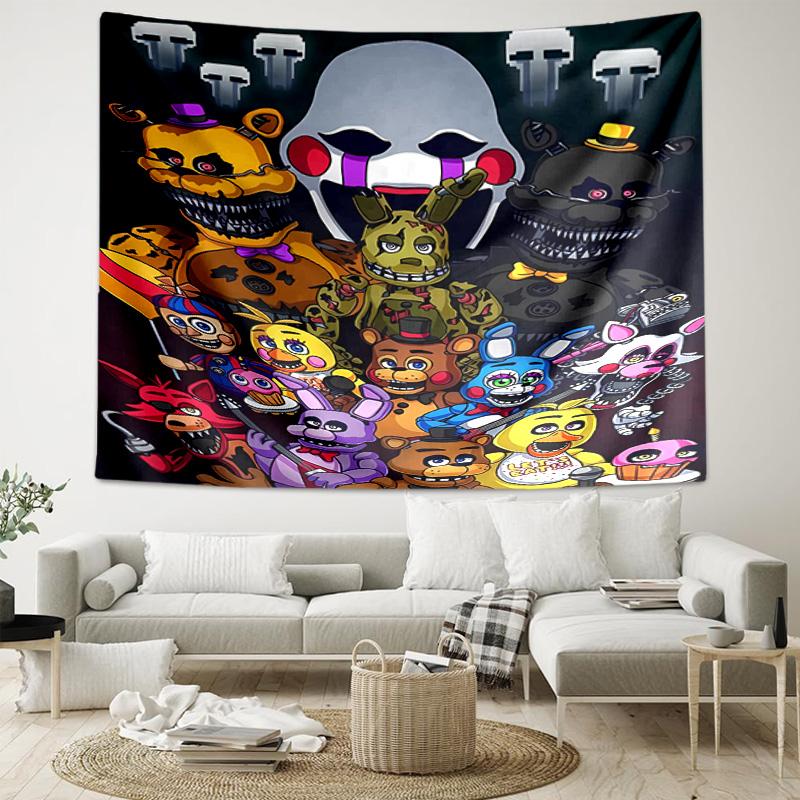 1pc Cartoon Five Nights at Freddys Tapestry, Living Room, Bedroom, Office, Party Decor, Ideal Festive Gift