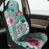 2 Stück Blumen-Print für Lotusblüte-Blätter Auto-Sitzbezüge - Langlebig, Einfach zu installieren, Universell passend für Vordersitze, Maschinenwaschbar