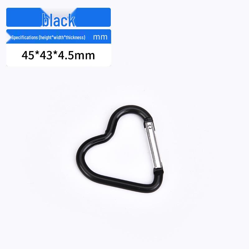 Mini Heart Shaped Carabiner Hook - Aluminum Outdoor Clothing Clip