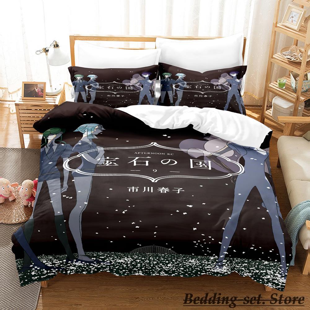 

Страна самоцветов Комплект постельного белья Мультяшный Аниме Набор из трех предметов Взрослый Детский Спальня Пододеяльник Комплекты 3D Каваи Девочки Пододеяльник EU single(135x200cm)