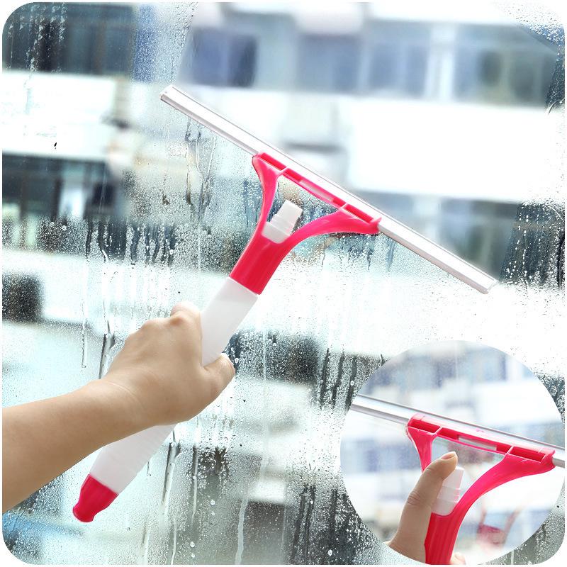 Multifunctional Spray-type Glass Cleaning Tool Brush Cleaner Handled Scraper Car Window Washing Tool
